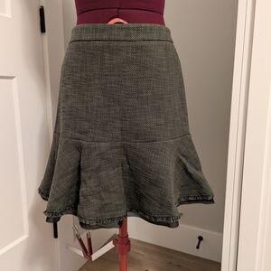 Ann Taylor Forest Green A-Line Skirt